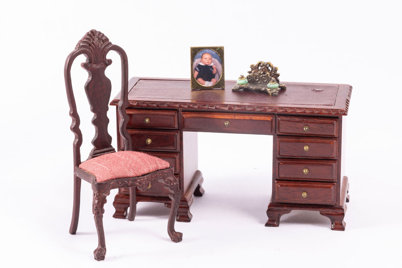 Bookworm Set - Ladies Desk & Chair  with Books & Brass Picture Frame (1 of 4)