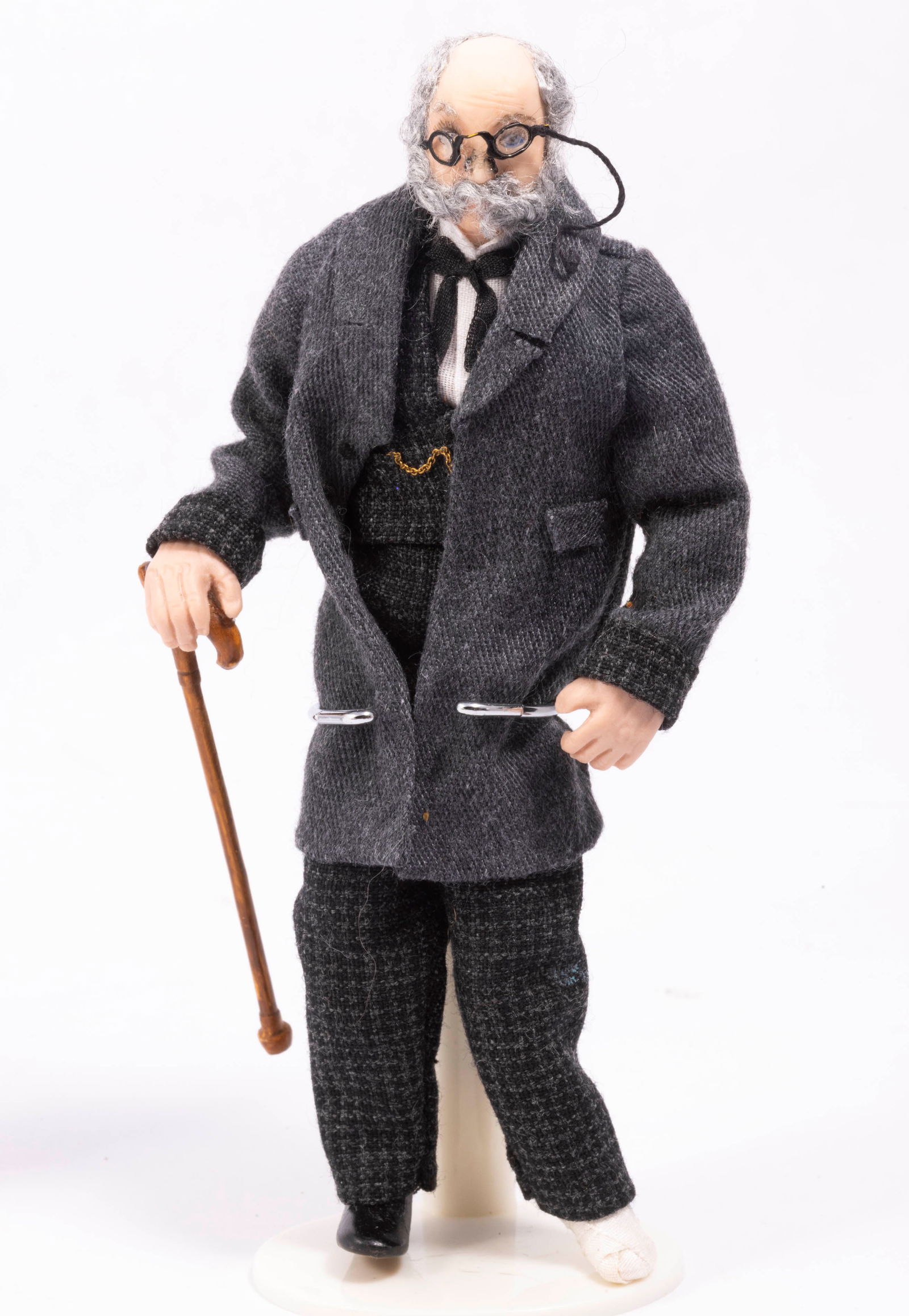 Gentleman Doll with Cast on Foot & Walking Stick (1 of 6)