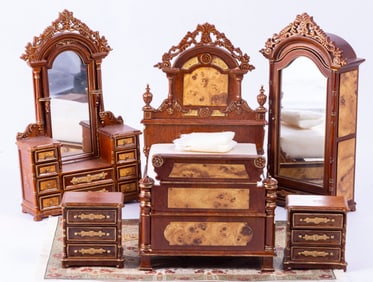 5 Pc. Bespaq Victorian Bedroom Set with Rug