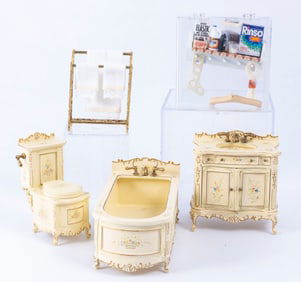 Bespaq Bathroom Set with Anne Caesar Decorated Laundry Shelf & Brooke Tucker Towel Rack