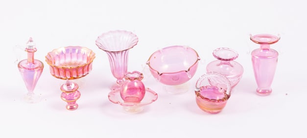 Glasscraft Cranberry Glassware Assortment of 10 Pieces