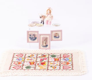 Cindy Sanford Needlepoint Children's Pictures with Needlepoint Quilt & Baby Items