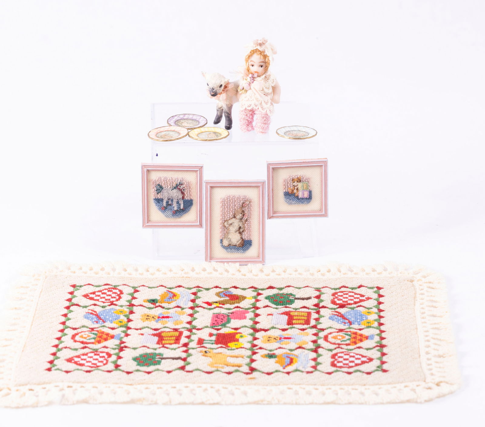 Cindy Sanford Needlepoint Children's Pictures with Needlepoint Quilt & Baby Items (1 of 18)