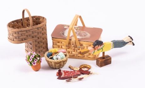 Al Chandronnait Baskets with Wooden Folk Art & More