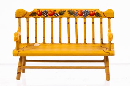 Jim & Shirley Hillhouse Painted Deacon's Bench in Half Inch Scale or 1:24 Scale