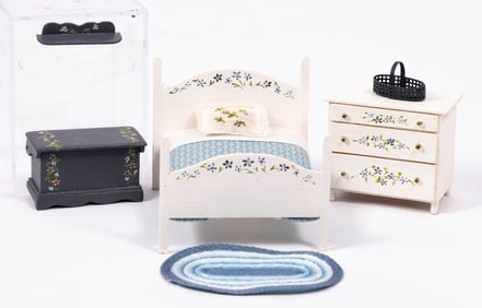 Half Scale or 1:24 Scale Hand Painted Bedroom Set