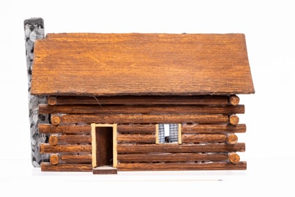 1:144 Scale Log Cabin & 1:144 Scale Little Dollhouse Decorated