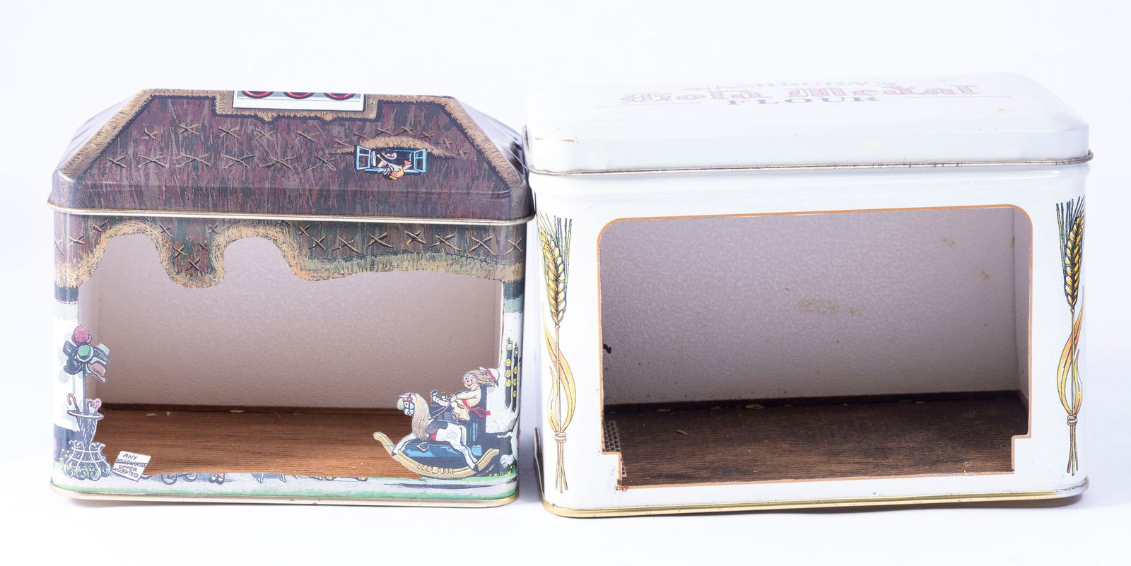 1/2" Half Scale Flour Tin with Braxton Payne Fireplace & Dollhouse Tin (1 of 13)