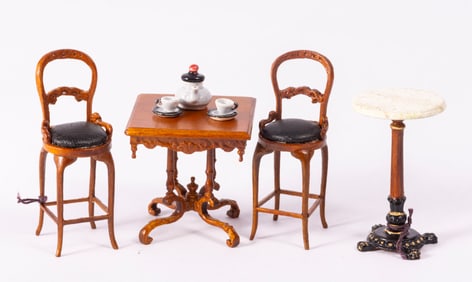 Bespaq Bistro Table & Chairs Set with Accessories & Additional Table