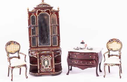 1/2" Half Scale Kitchen with Uppper & Lower Cabinets w/ Table & Chairs, Most by MR