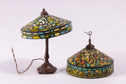 Lew Kummerow Stained Glass Lamp & Ceiling Lamp