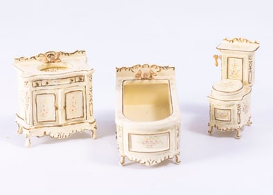 Hand Painted Bespaq Bathroom Set in 1:24 Scale or Half Scale