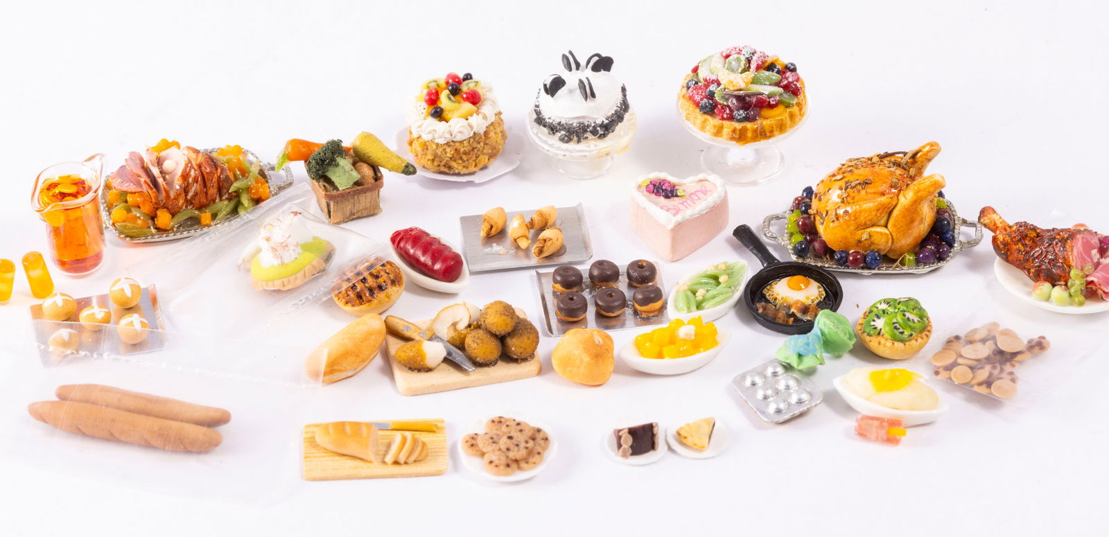 1:24 or Half Scale Lg Variety of Foods & Desserts, Mostly Hand Crafted (1 of 8)