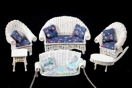 Handmade Wicker Patio Furniture 1:242 or Half Scale
