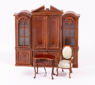 1:24 Scale Bespaq Library Cabinets with Desk & Chair