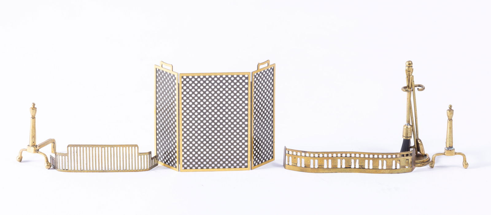 Half Scale or 1:24 Clare Bell Brass Fireplace Accessories (1 of 7)