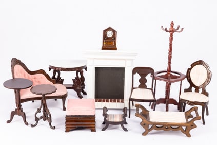 Large Assortment of Victorian Furniture with Swan Neck Table