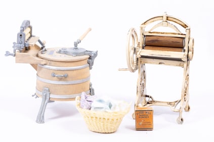 Bodo Hennig Miele with Metal Laundry Press & Laundry Basket