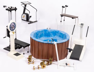 Let's Get Physical! Workout Equipment with Hot Tub