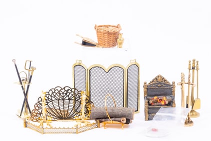 Assortment of Fireplace Accessories & Canes