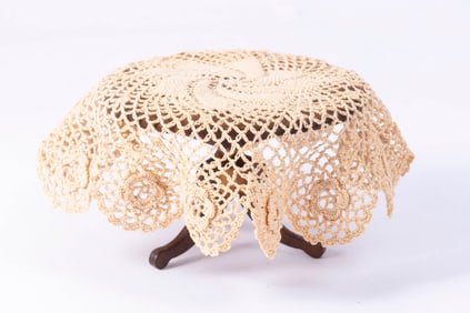 Handmade Lace Table Cloth on Table