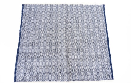 Blue & White Woven Blanket For Bed