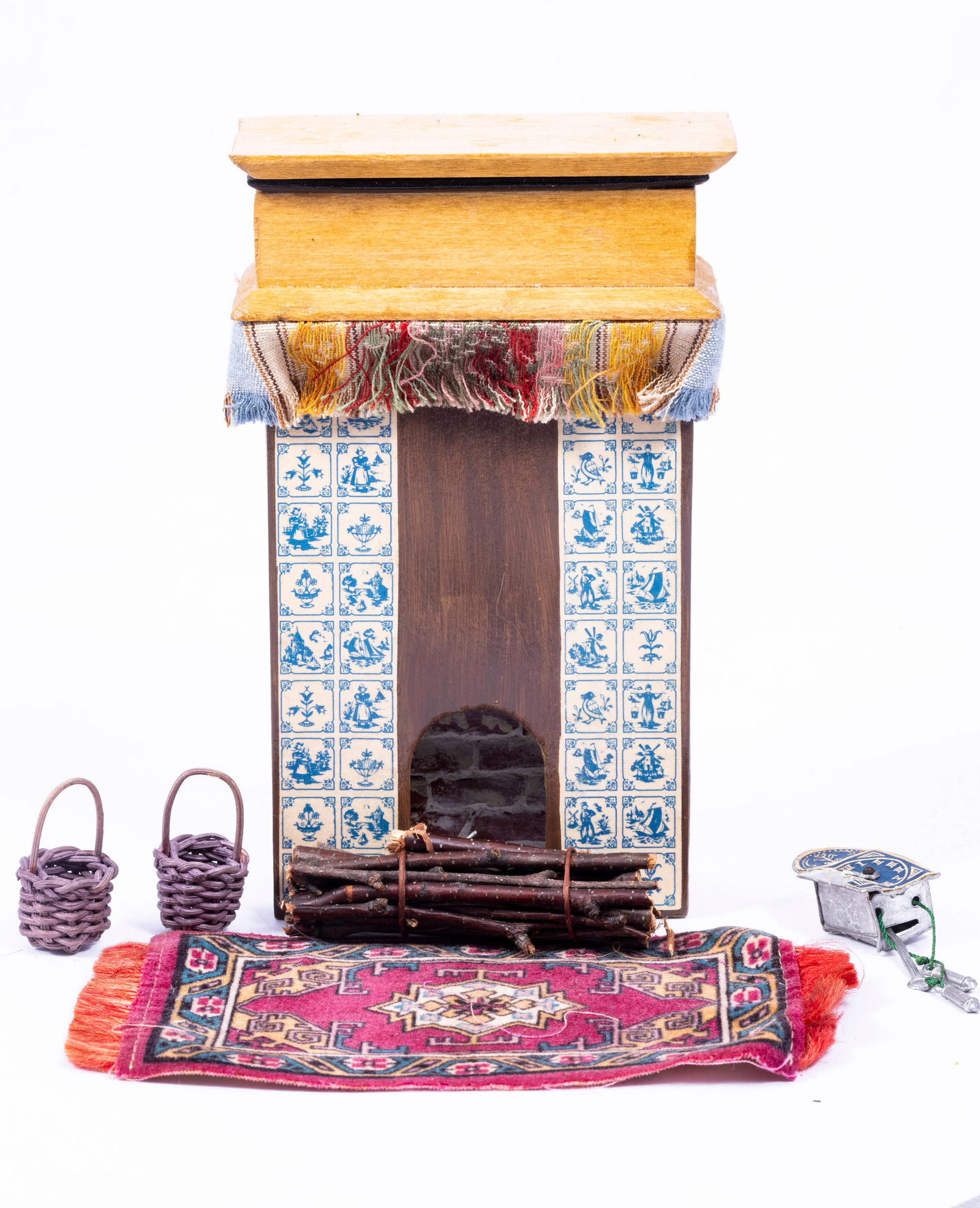 European Fireplace with Vintage Clock & More (1 of 9)