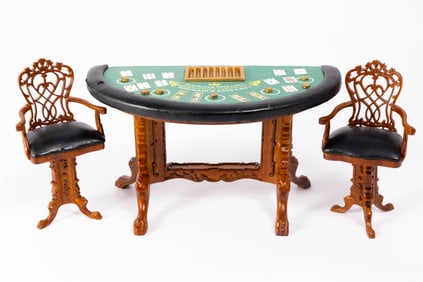Poker Table And Two Chairs By Bespaq