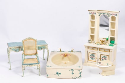 Bathroom Painted Set with Sink & Soaking Tub