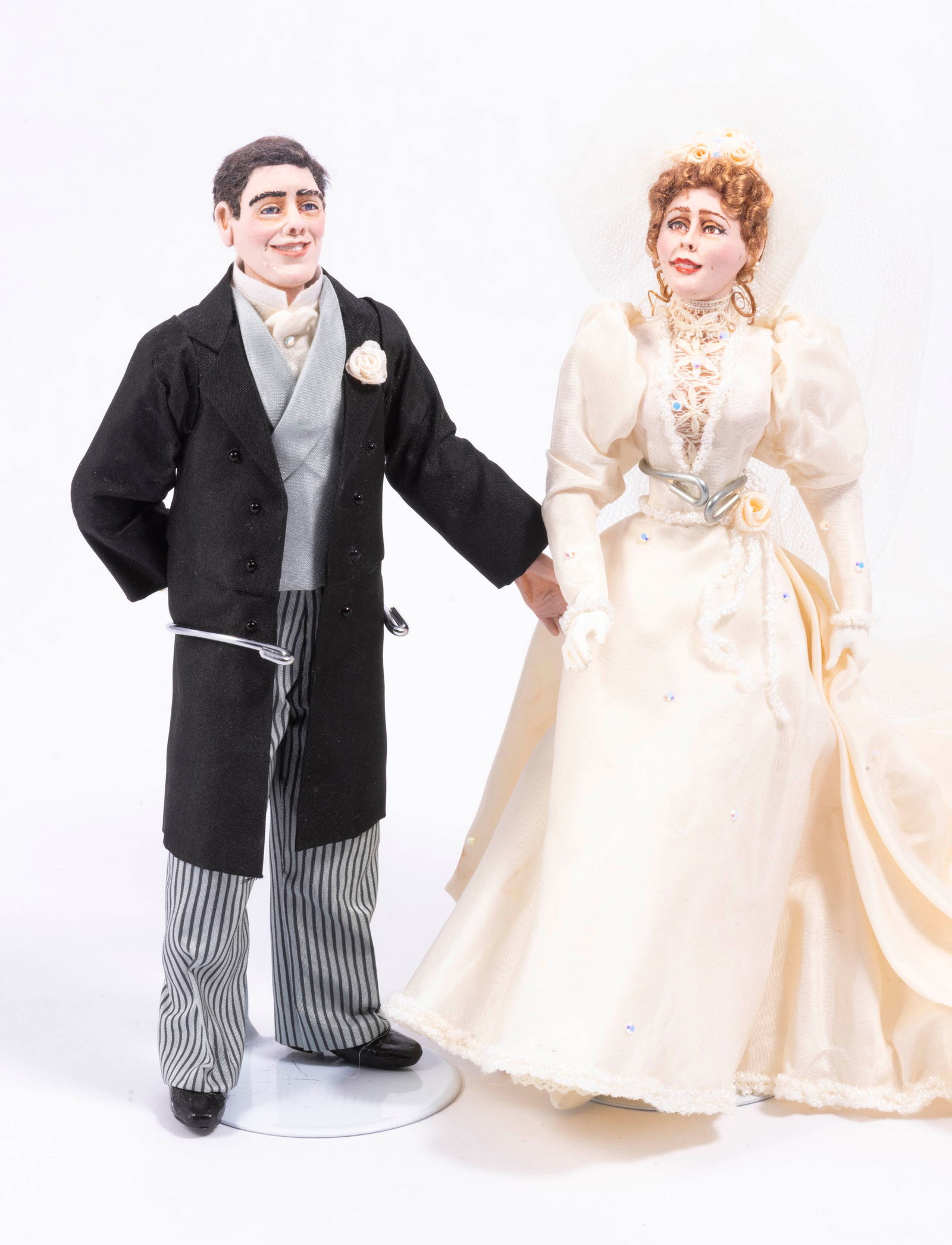 Artisan Made Bride & Groom Wedding Couple Doll - Hand Sculpted (1 of 11)