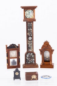 Time's Up! Six Clocks Assortment with Mother Of Pearl Grandfather