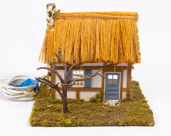 1/4" Quarter Inch Scale Tudor Dollhouse with Tree