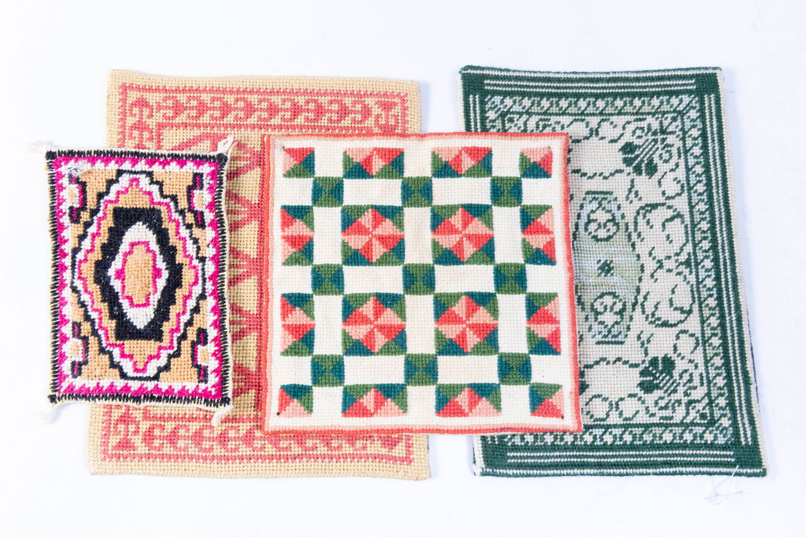 Set of 4 Handmade Needlepoint Rugs (1 of 5)