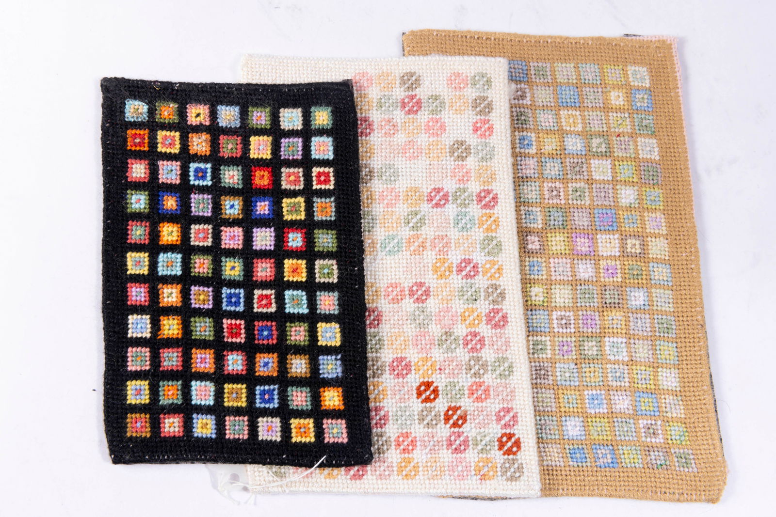 Trio of Modern Patchwork Style Needlepoint Rugs (1 of 5)
