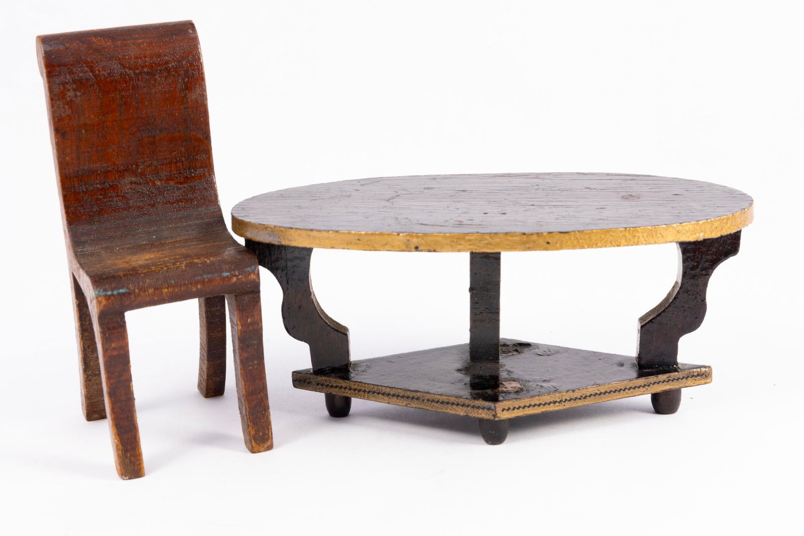 Two Antique Dolls in Doll Scale with Maid Doll (1 of 17)