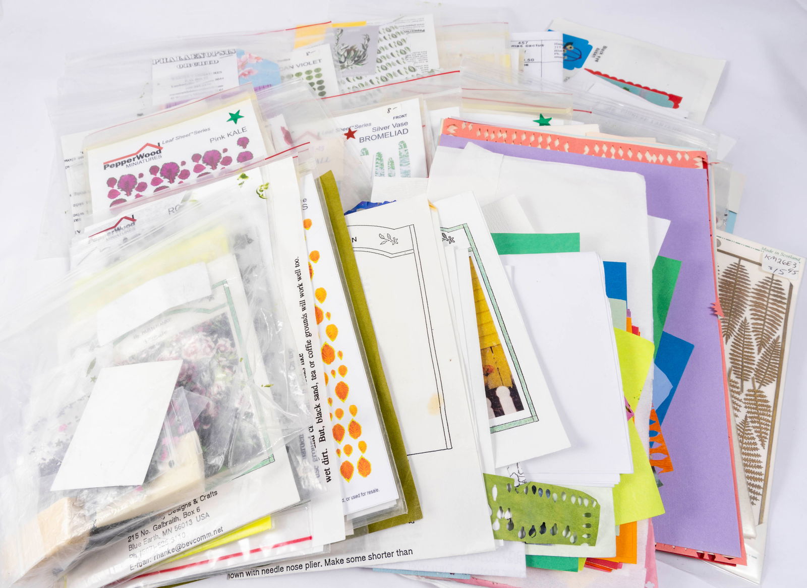 Large Assortment of Flower & Leaves Kits with Paper - Pepperwood, Hanky Panky, Jeanetta Kendall, etc (1 of 7)