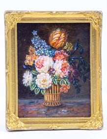 Christopher Whitford Painting of Flowers in Vase