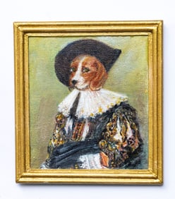 Josephine Meyer Painting of Dog As a Musketeer
