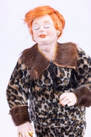 Lady Doll In Leopard Outfit - Hand Sculpted