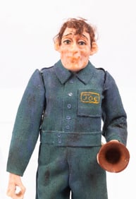 Hand Sculpted Janitor Doll - "Joe" With Plunger