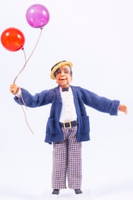 Hand Sculpted Male Doll Selling Balloons