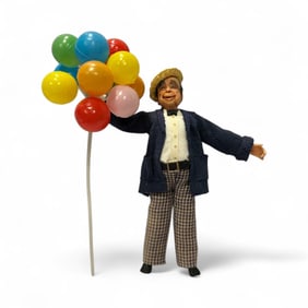 Hand Sculpted Male Doll Selling Balloons - Right Hand Fingertips Missing