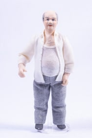 Pot Bellied Older Gentleman Doll - Hand Sculpted