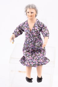 Lady In Purple  Floral Dress with a Fork