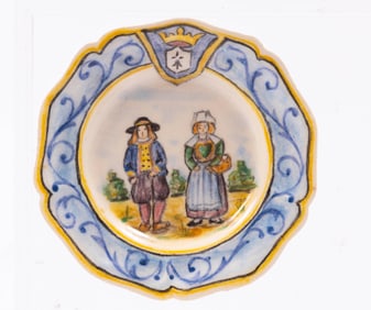 Dominique Levy Painted Couple on Platter