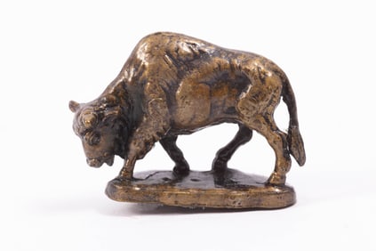 Brass Statue Figurine of a Bull
