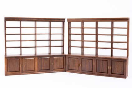 Two Chestnut Hill Studios Vintage Large Open Shelving with Lower Cabinets