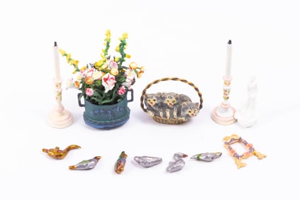 Hand Painted Metal Accessories Variety with Eugene Kupjack & Bird Ornaments