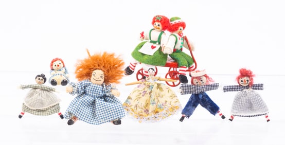 Handmade Dolls Assortment with Raggedy Ann & Andy