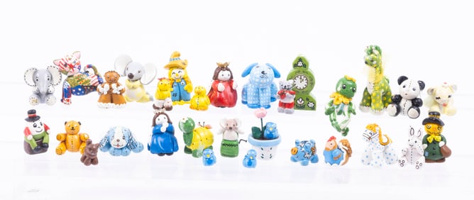 Large Assortment of Vtg. Handmade Toys & Animals Signed KH